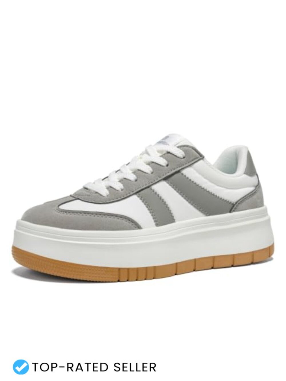 Platform Sneakers Chunky Faux Leather Tennis Shoes Lightweight Cushioned Women's